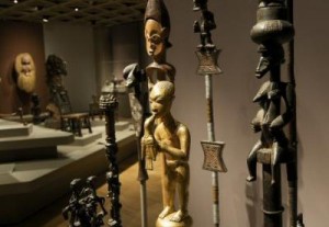 A series of African sculptures in the Yale collection