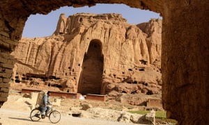 The empty seat once occupied by the Bamiyan Buddhas before they were systematically destroyed by the Taliban