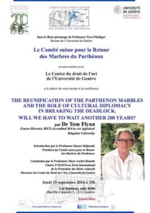 Flyer for talk at University of Geneva by Tom Flynn